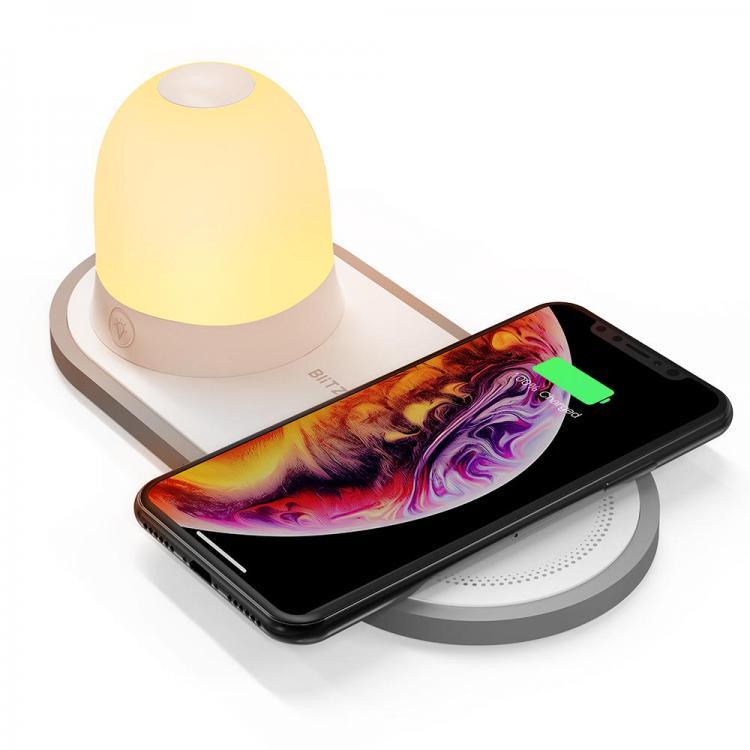 shopping קישוט הבית [QI Charge] BlitzWolf&reg; BW-LT26 LED Night Light with 10W Qi Wireless Charger Type-C Charging Magnetic Detachable Lamp