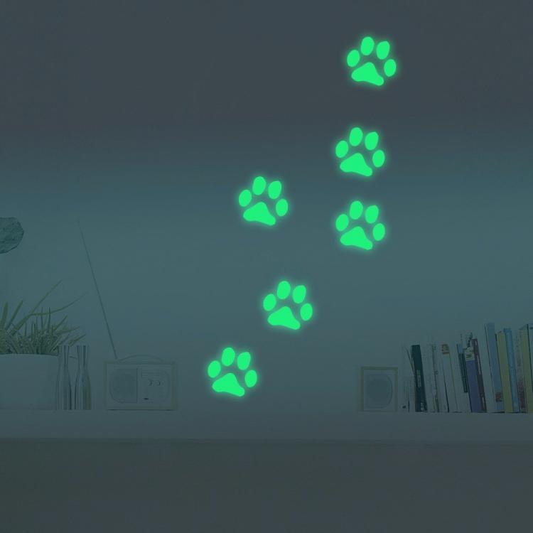 shopping קישוט הבית Honana DX-141 6PCS 8.5x8.5cm Fluorescent Glow Dog Footprint Wall Sticker