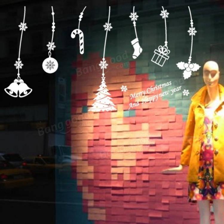 shopping קישוט הבית Christmas Window Sticker Decor Windbell Gift Christmas Tree Removable Wall Sticker