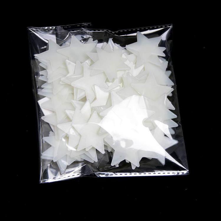 shopping קישוט הבית 100Pcs Glow In The Dark Stars  Sticker Beautiful 3D DIY Home Decal Art Luminous Wall Stickers