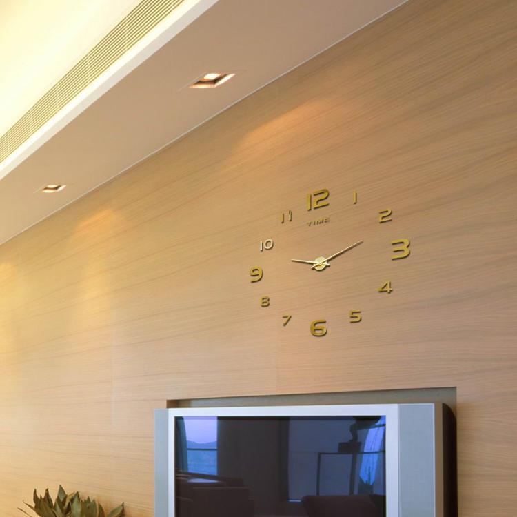 shopping קישוט הבית Large Wall Clock Decorative 3D DIY Luxurious Silent and Modern Home Decorations Mirror Surface