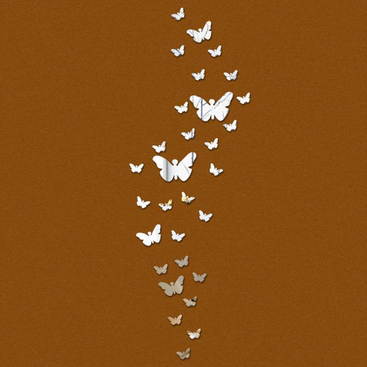 shopping קישוט הבית Honana DX-Y5 30PCS Butterfly Combination 3D Mirror Wall Stickers Home Decor DIY Room Decoration