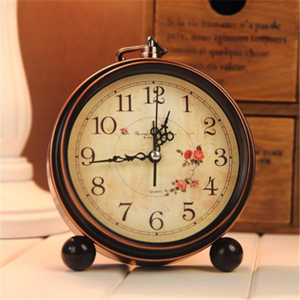 shopping קישוט הבית Vintage Aralm Clock Table Desk Wall Clock Retro Rural Style Decorative Home Decor Clock