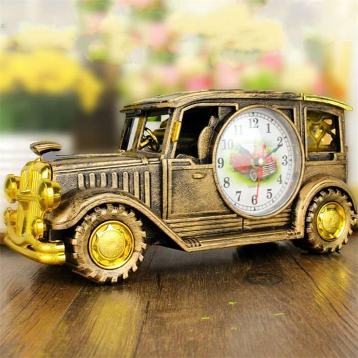 shopping קישוט הבית Simulation Vintage Car Alarm Clock Multifunctional Pencil Vase Antique Car Model Creative Decor