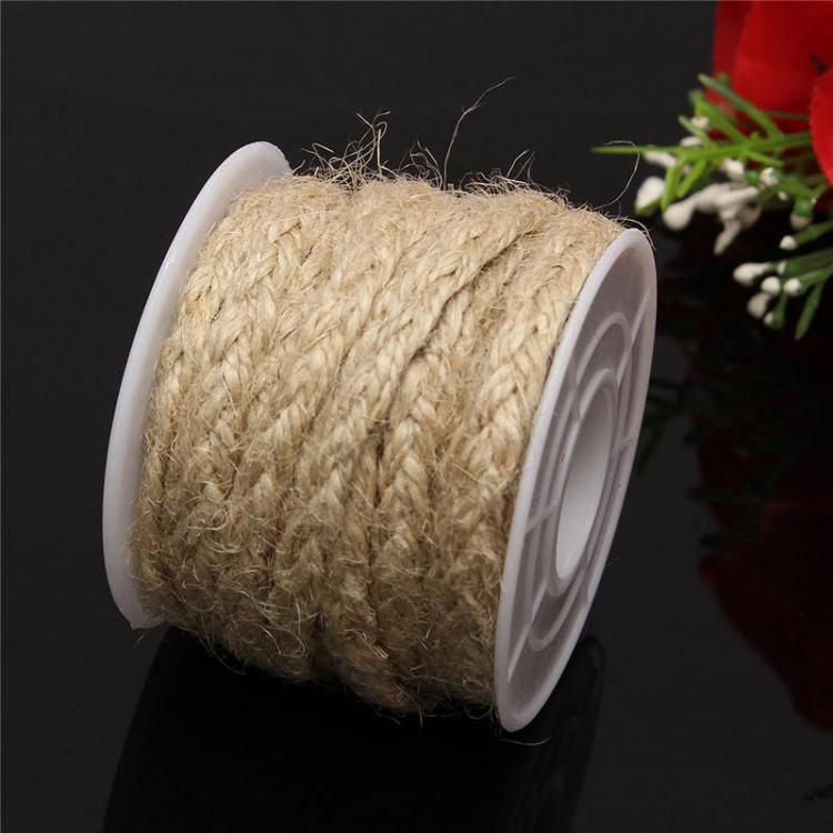 shopping קישוט הבית 5M Natural Hessian Rope Burlap Ribbon DIY Craft Vintage Wedding Party Home Decor