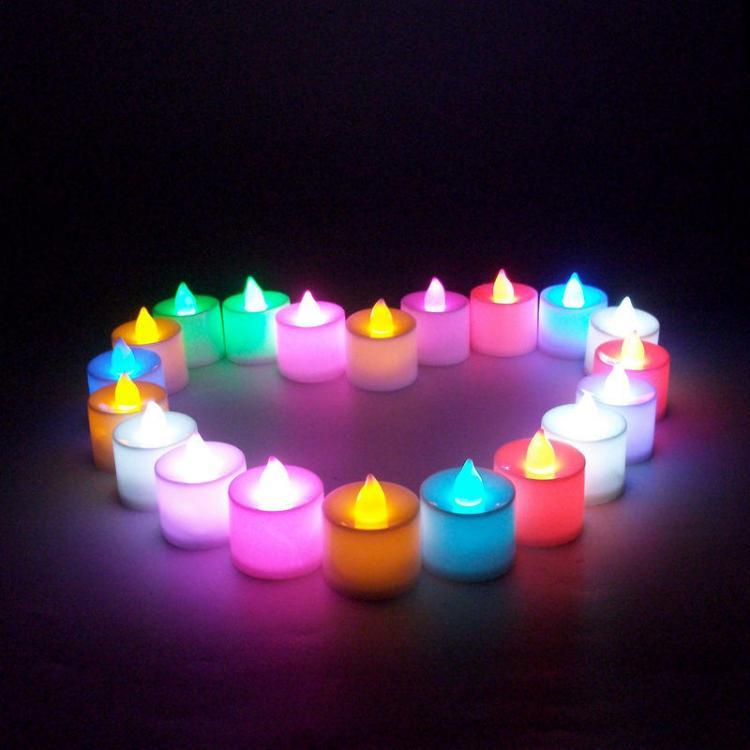 shopping קישוט הבית 1 Pcs Led Light Candle Flameless Colorful Tea Candle Lamp Electronic Candle Party Wedding Decor