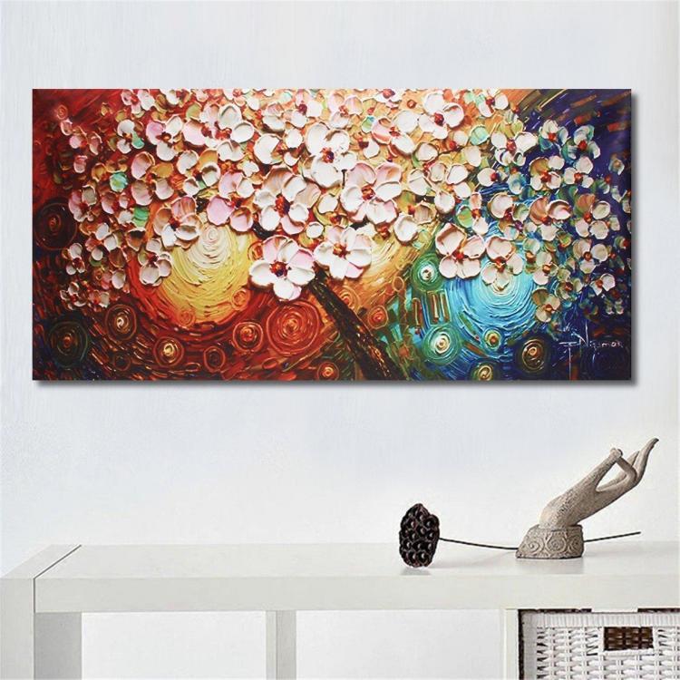 shopping קישוט הבית Hand-Painted Flower Tree Canvas Abstract Paintings Art Wall Poster Decor Unframed