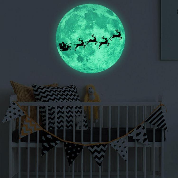 shopping קישוט הבית 30Cm Large Moon Glow In The Dark Pattern Stickers Luminous DIY Wall Sticker