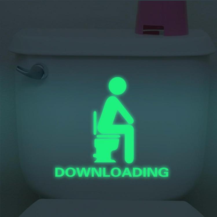 shopping קישוט הבית Honana DX-014 15x20cm Fluorescent Glow Toilet Wall Sticker Room Thinking Downloading