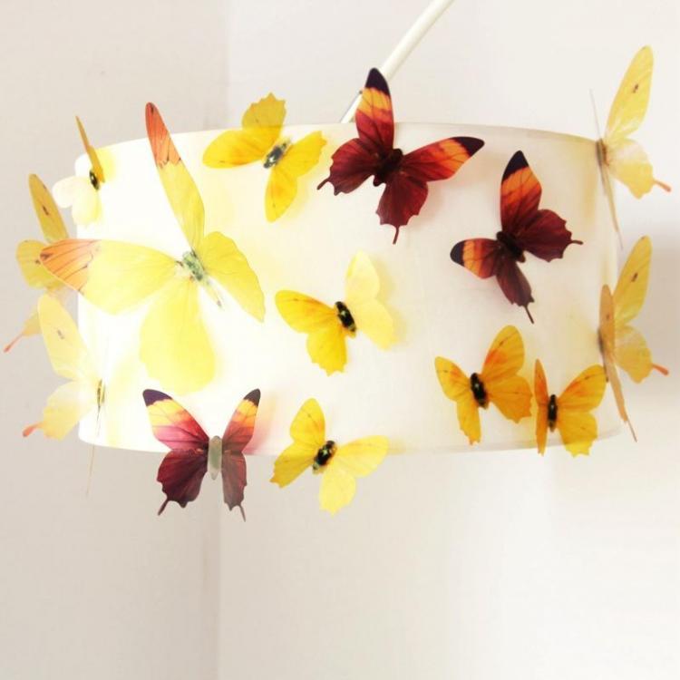 shopping קישוט הבית 18Pcs 3D Transparent Butterfly Wall Stickers PVC European American Style Color Paste Decor