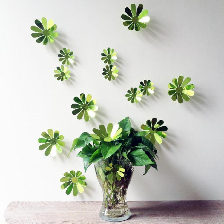 shopping קישוט הבית 12 Pcs 3D Flower Wall Decal Vinyl Arts Removable Wall Stickers Home Bedroom Decor Gifts