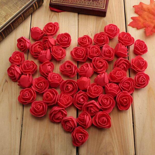 shopping קישוט הבית 50pcs 2.5cm Artificial Roses PE Foam Rose Flower Wedding Party Home Decoration Valentine's day Fake Flowers