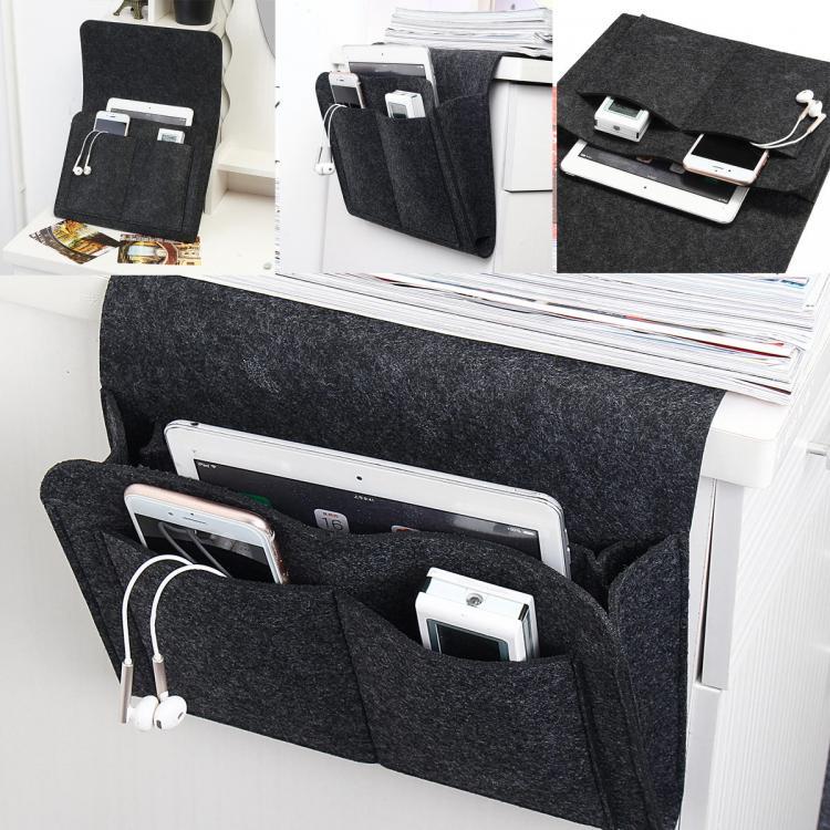 shopping סידור הבית Felt Bedside Caddy Storage Bed Organizer Storage Phone Magazine TV Remote Control Holder Bag