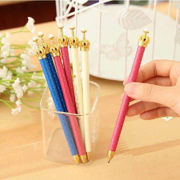 shopping סידור הבית 3Pcs Elegant Crown Ball Pen Personalized Stylish Ballpoint Pens