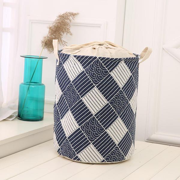 shopping סידור הבית 35x45cm Waterproof Durable Cloth Storage Baskets High Capacity Cotton Linen Laundry Box Organizer