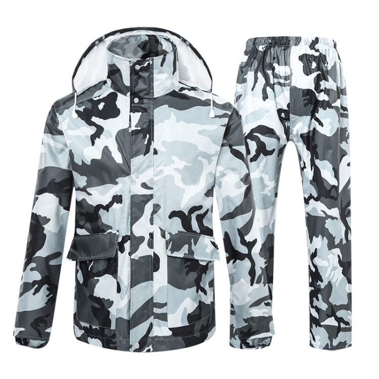shopping סידור הבית Camouflage Raincoat Suit Hiking Motorcycle Riding Thickened Waterproof Men Women Raincoats