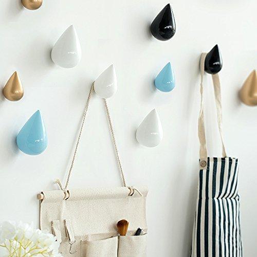 shopping סידור הבית Honana HN-48 Brief Water Drop Shaped Hook Wooden Decorative Wall Mounted Hanger Bedroom Bathroom Living Room Coat Hooks Hat Hanger