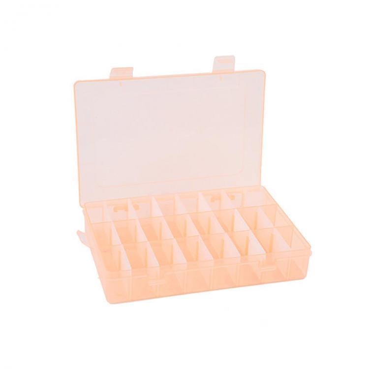 shopping סידור הבית Adjustable 24 Grids Plastic Clear Case Box Holder Container Pills Jewelry Earring Nail Art Tips In Desk Small Storager