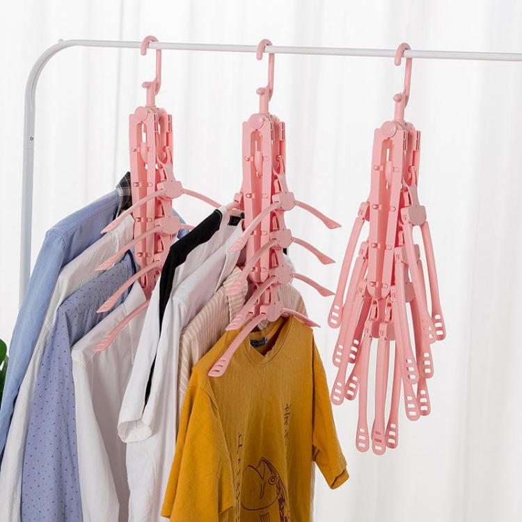 shopping סידור הבית Honana Home 360 Degree Rotation Multifunctional Foldable 8 in 1 Cloth Hanger