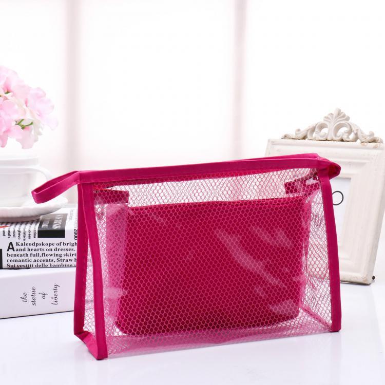 shopping סידור הבית Honana BX-112 Waterproof PVC Cosmetic Bags Two-piece Suit Net Travel Makeup Transparent Bag