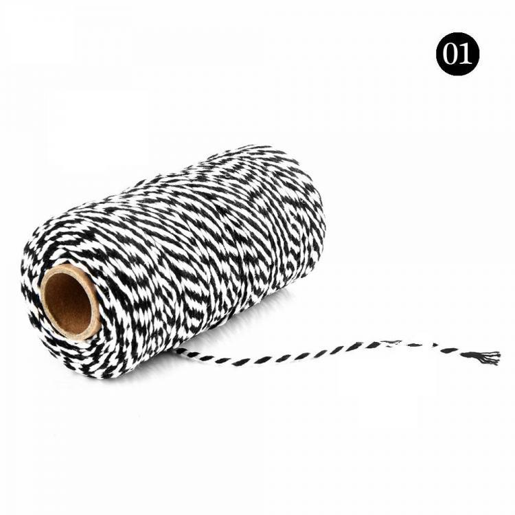 shopping סידור הבית 2mm 100m Two-Tone Cotton Rope DIY Handcraft Materials Cotton Twisted Rope Gift Decor Rope Brush
