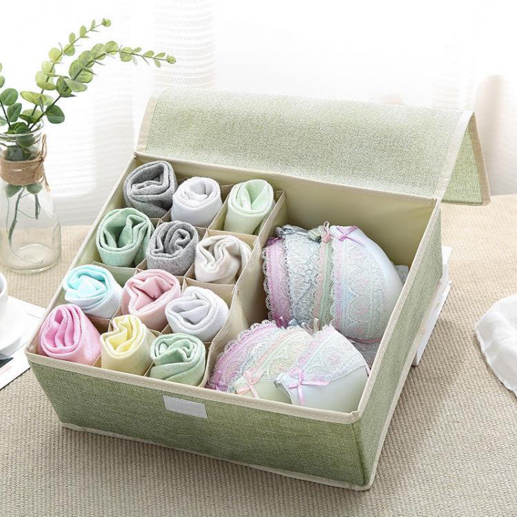 shopping סידור הבית Cotton Underwear Storage Box Organizer Multi-Collapsible Bra Underwear Socks Storage Box Parts Storage Box