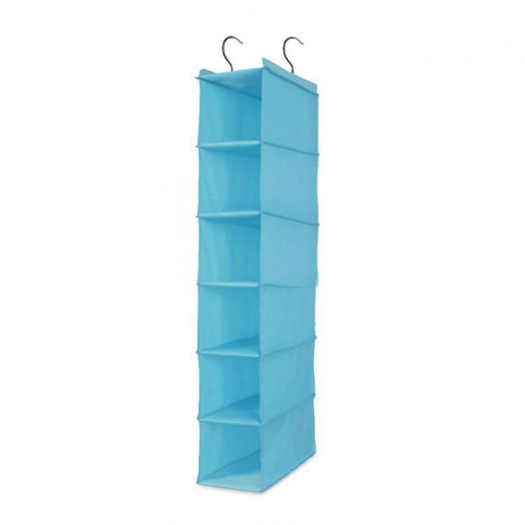 shopping סידור הבית Waterproof Oxford 6 Layers 2 Hooks Hanging Closet Organizer Foldable Storage Bag Shelves