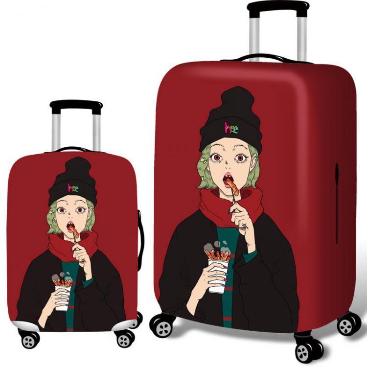 shopping סידור הבית Honana Cool Girls Elastic Luggage Cover Trolley Case Cover Durable Suitcase Protector for 18-32 Inch Case Warm Travel Accessories