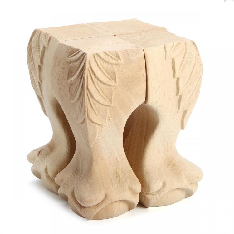shopping סידור הבית 4Pcs European Style Solid Wood Carved Furniture Bracket Foot Legs Cabinet