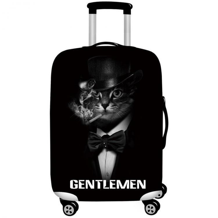 shopping סידור הבית Honana 3D Cool Black Cat Lion Elastic Luggage Cover Trolley Case Cover Durable Suitcase Protector for 18-32 Inch Case Warm Travel 