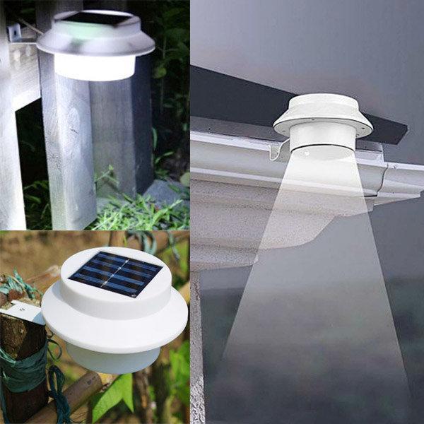 shopping גינה וגנים Garden 3 LED Solar Power Fence Gutter Light Super Bright Outdoor Yard Aisle Panel Lamp