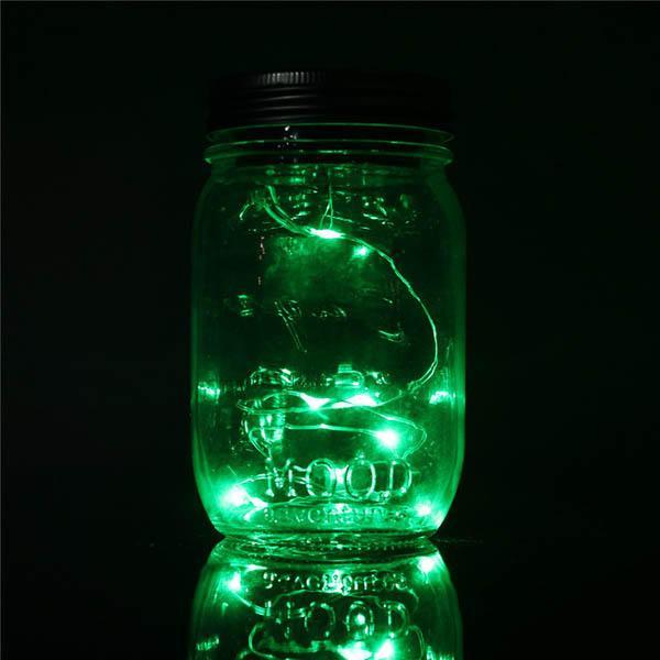 shopping גינה וגנים Christmas light Solar Power Hanging Glass Jar Lamp 8 LED Beads Garden Courtyard Landscape Decor Light