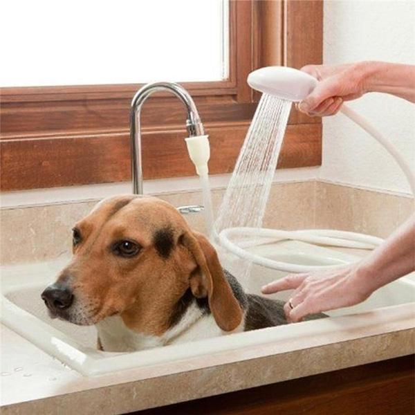 shopping ציוד לחיות מחמד 1.2m Dog Shower Head Spray Drains Strainer Pet Bath Hose Sink Washing Hair Pet Hairdresser Shower