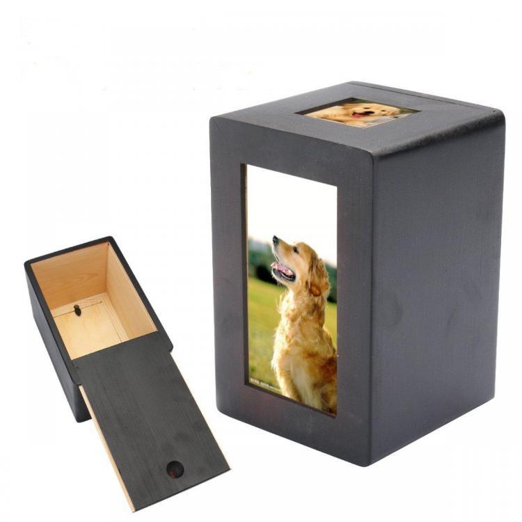 shopping ציוד לחיות מחמד Pet Dog Cat Cremation Urn Memorial Keep Sake Peaceful Photo Box Rectangle Black
