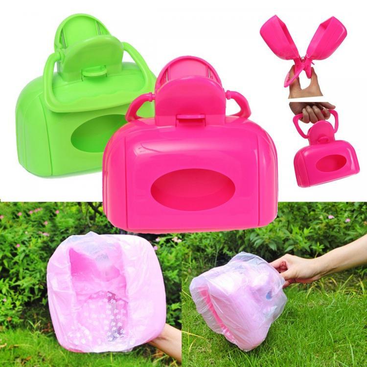 shopping ציוד לחיות מחמד Portable Pet Dog Cat Waste Bag Case Pooper Scooper Poop Scoop Pickup Clip Easy Clean Tool