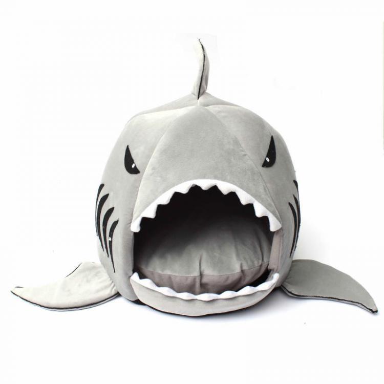 shopping ציוד לחיות מחמד M / L Size Unique Washable Soft Shark Mouth Pet Dog Cat Cave Pet Bed House