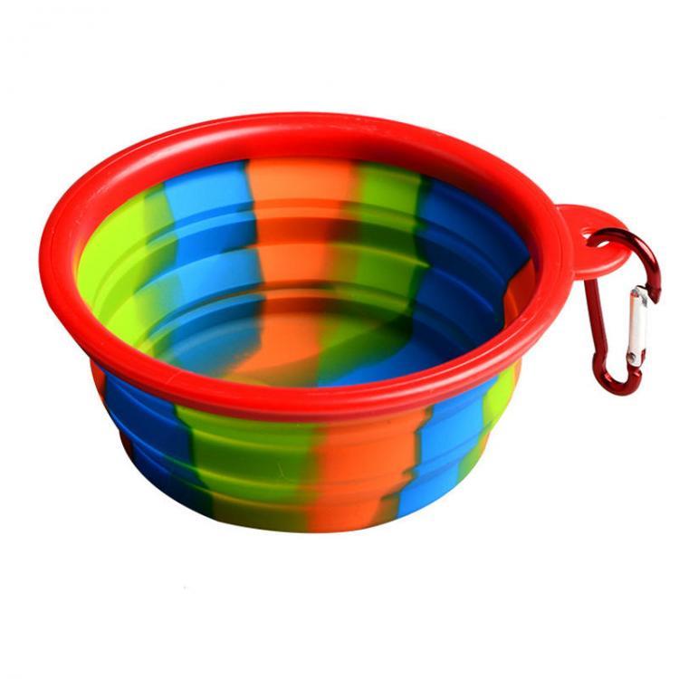 shopping ציוד לחיות מחמד Folding Silicone Pet Bowl Portable Dog Food Drinking Water Feeding Supplies Outdoor Bowl