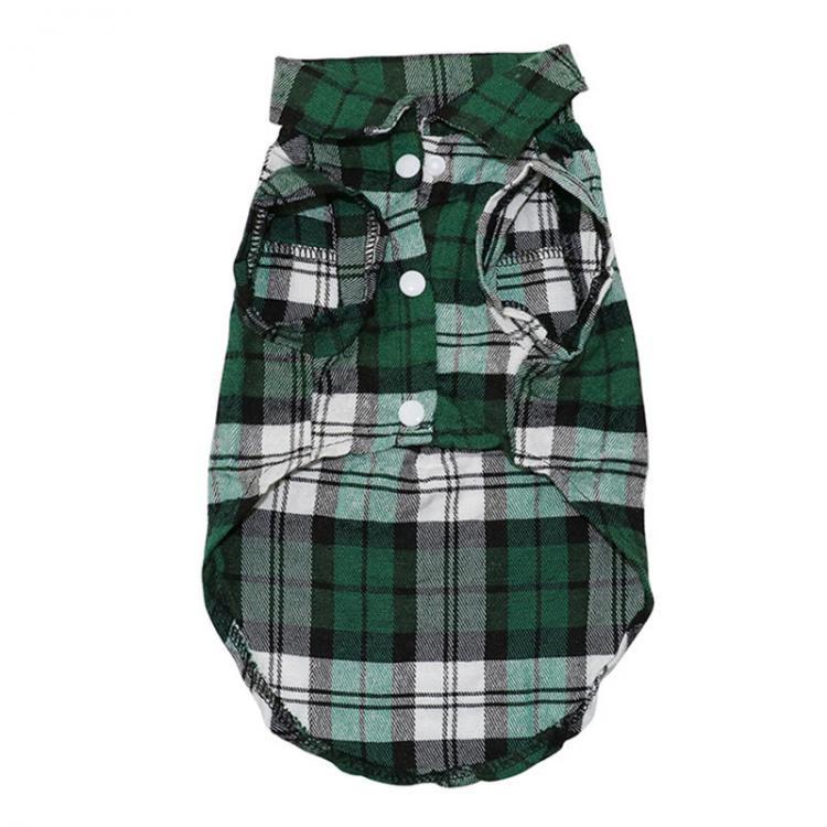 shopping ציוד לחיות מחמד Pet Dog Clothes Soft Puppy Spring Summer Plaid Shirt Outfits Pet Clothing Pet T-shirt