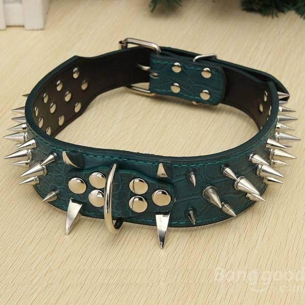 shopping ציוד לחיות מחמד L Spiked Studded Leather Pet Bulldog Dog Mastiff Heavy Collar