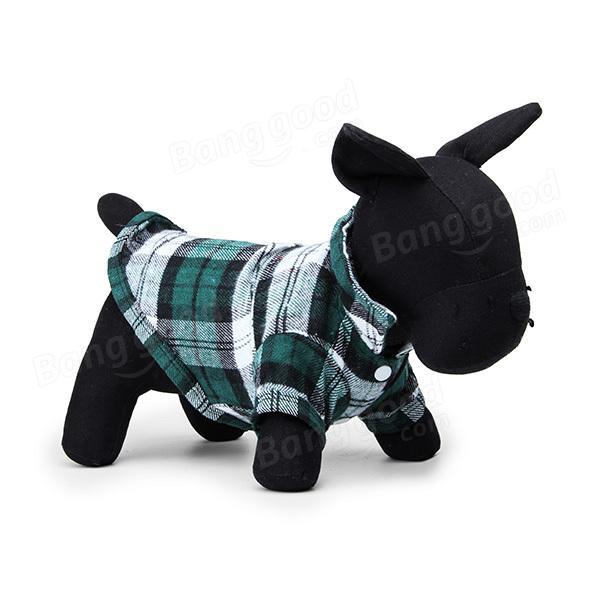 shopping ציוד לחיות מחמד Spring Autumn Pet Cat Dog T Shirt Apparel Clothes  Shirt Cute Plaid Costume Black