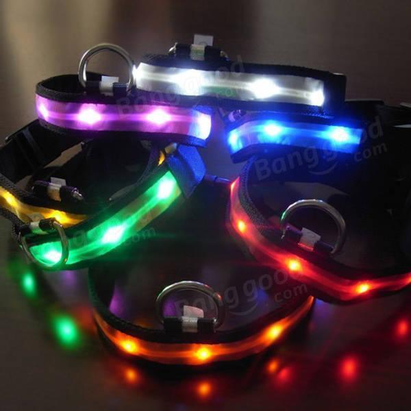 shopping ציוד לחיות מחמד Size M Nylon Safety Flashing Glow Light LED Pet Dog Collar