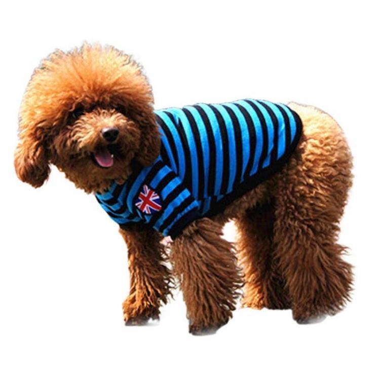 shopping ציוד לחיות מחמד Pet Dog Cat Striped Clothing Coats T shirt Pet Apparel Vest  Winter Spring Pet Customes 3 Colors