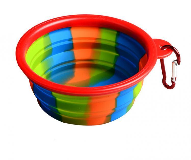 shopping ציוד לחיות מחמד Camouflage Silicone Bowl Collapsible Portable Out Pet Bowl Cat And Dog Universal
