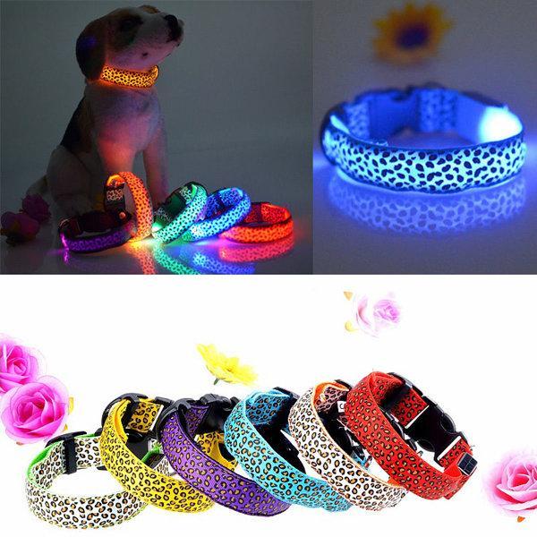 shopping ציוד לחיות מחמד M Pet Cat Dog Nylon LED Flashing Safety Neck Collar