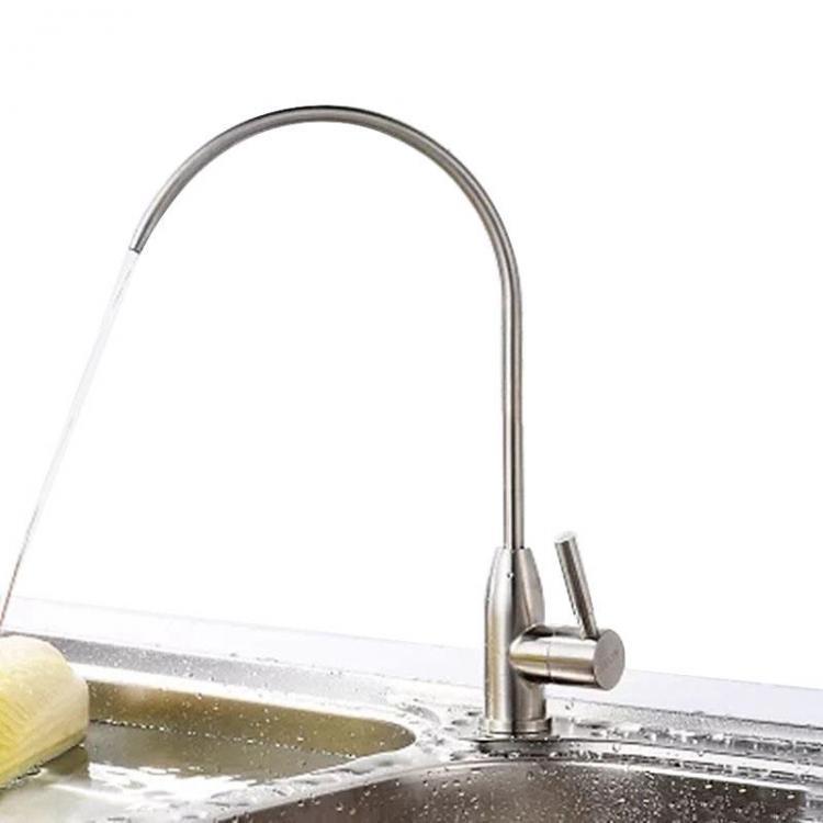 shopping כיורים ומסנני מים Single Handle Drinking Water Rotating Faucet Cold Filter Faucet 304 Stainless Steel Connect Water Purifier 2 points Pipe Faucet