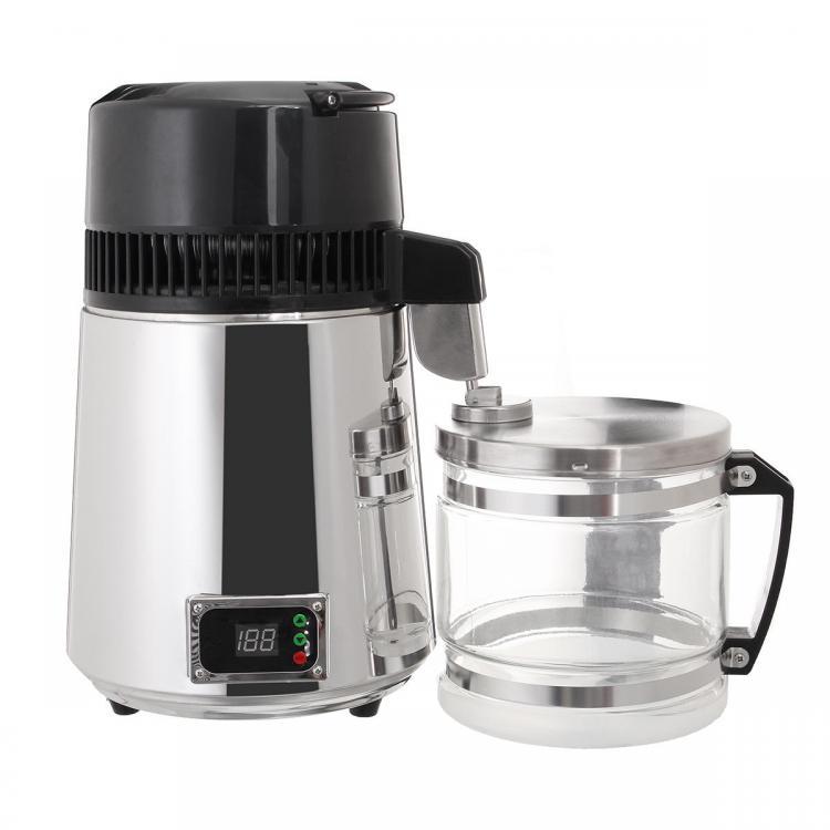 shopping כיורים ומסנני מים 750W 4L Stainless Steel Pure Water Distiller 220V Purifier Filter LED Display Distilled Bottle