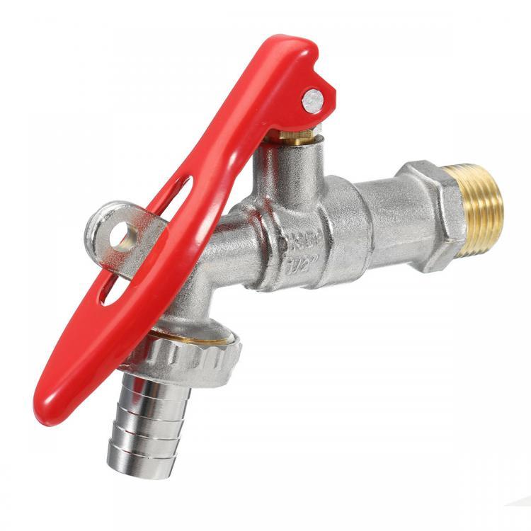 shopping כיורים ומסנני מים TMOK TK503 1/2" Manual Washing Machine Hose Faucet Sink Tap Male Lockhole Lockable Security DN15
