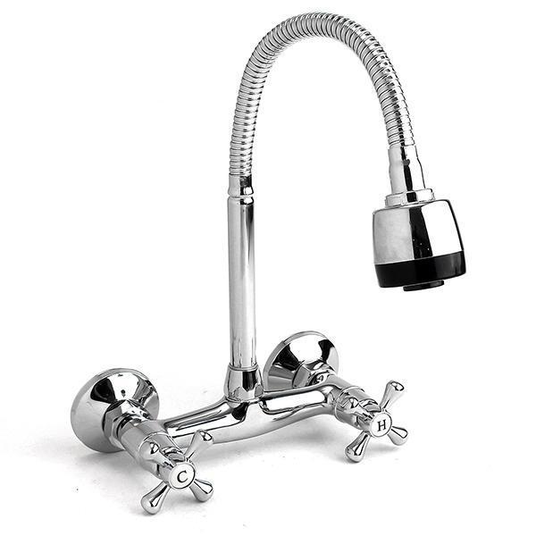 shopping כיורים ומסנני מים Bathroom Kitchen Faucet Hot Cold Mixed Taps Stretchable Shower Spray type Wall Faucet