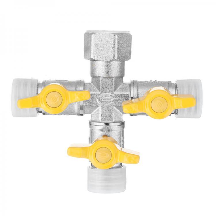 shopping כיורים ומסנני מים 1/2" Garden Hose Tap Manifold Quick Connector Three Outlet 3 Way Water Splitter Valve Adapter for Washing Machine Faucet
