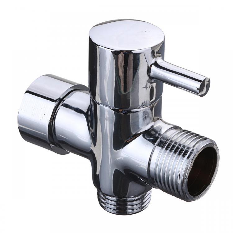 shopping כיורים ומסנני מים 7/8 Inch T-Adapter 3 Way Connector Brass Shower Diverter with Valve for Toilet Bidet Handheld Sprayer